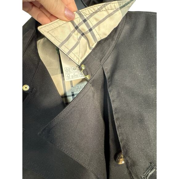 Barbour NWT Greta Belted Water Resistant Twill Trench Coat in Black Size 14 - Picture 10 of 14